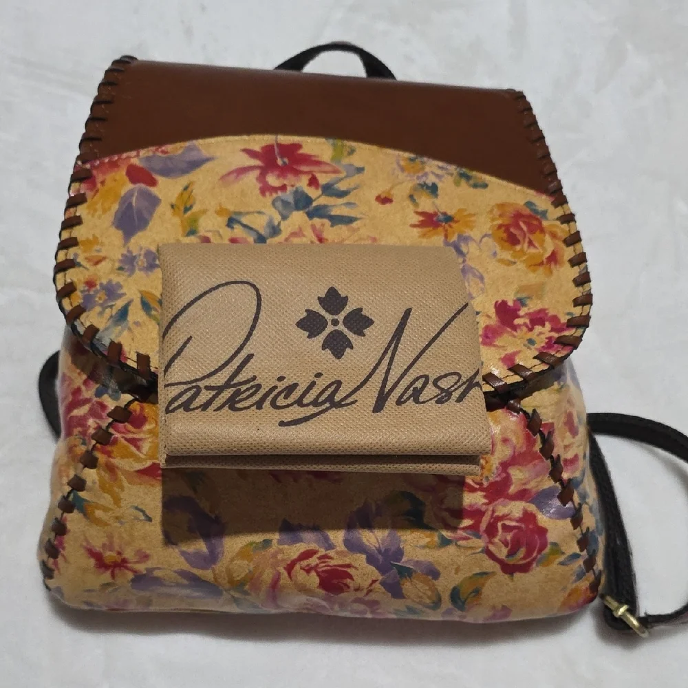 Patricia Nash Floral Tan and Brown‎ Backpack